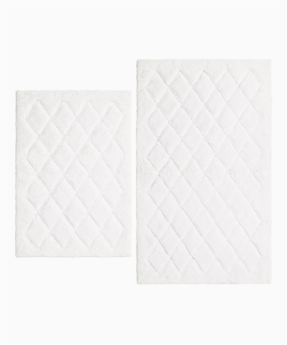 white diamond marquis bath mat set of two
