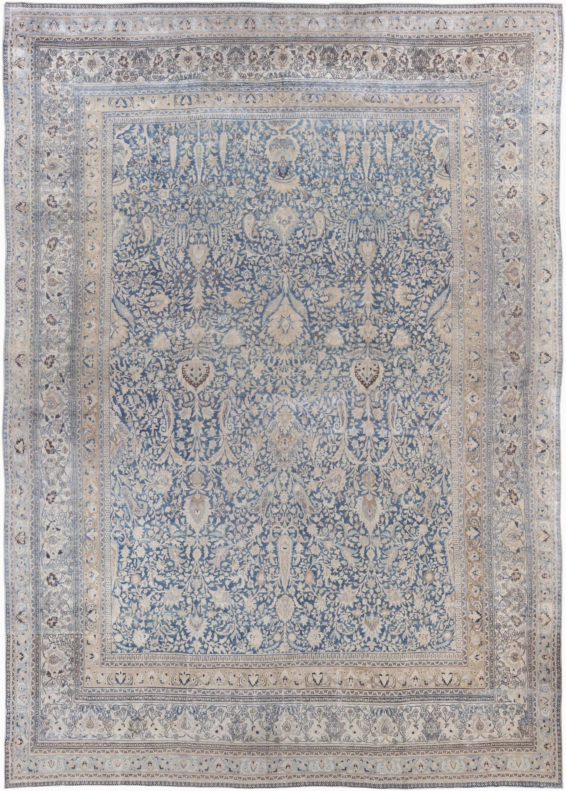 antique rugs persian khorassan blue floral abstract 23x16 bb6791