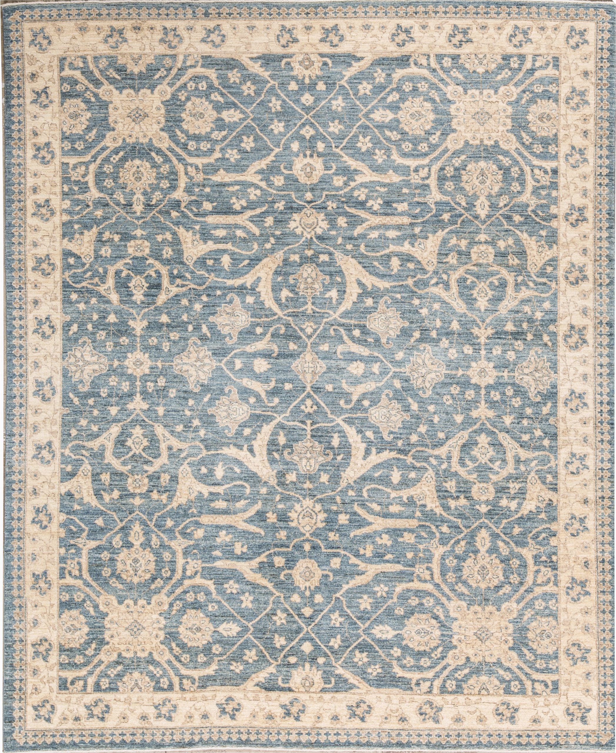 sultanabad oriental hand knotted wool light bluecream area rug
