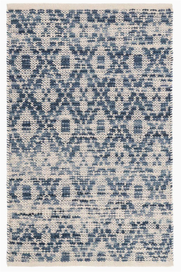 ombre diamond blue woven cotton rug