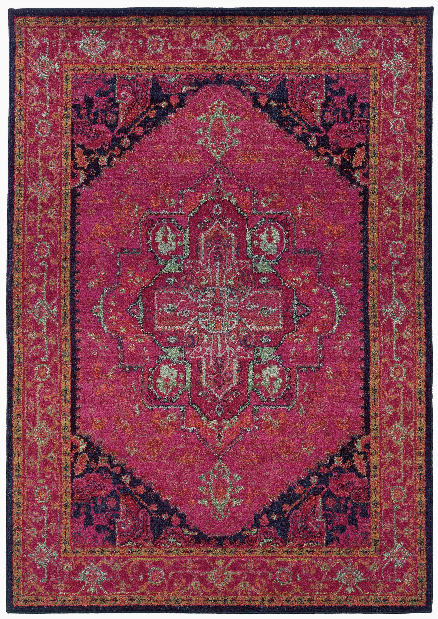 kaleidoscope oriental pinkblackblue area rug