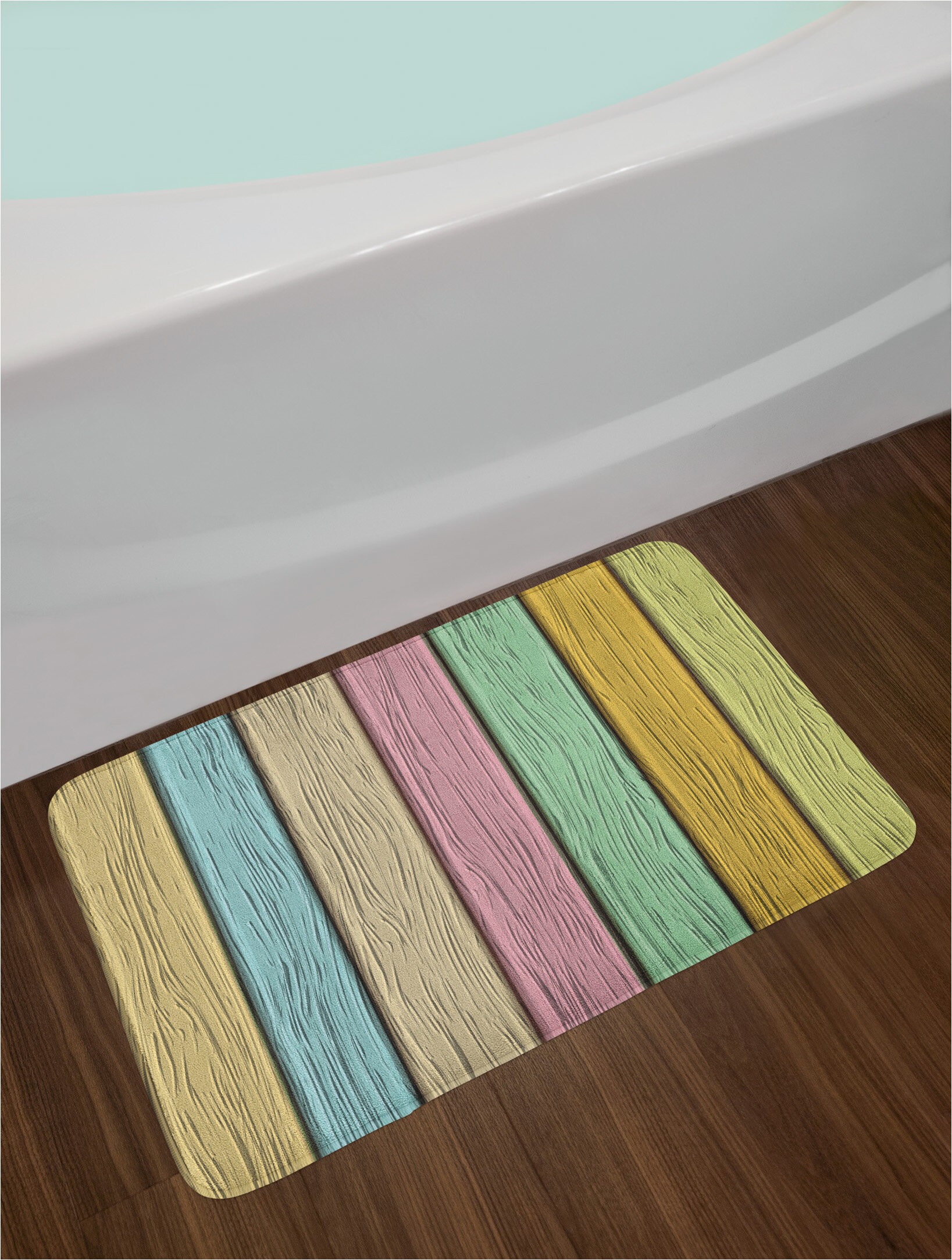 pastel colorful bath rug