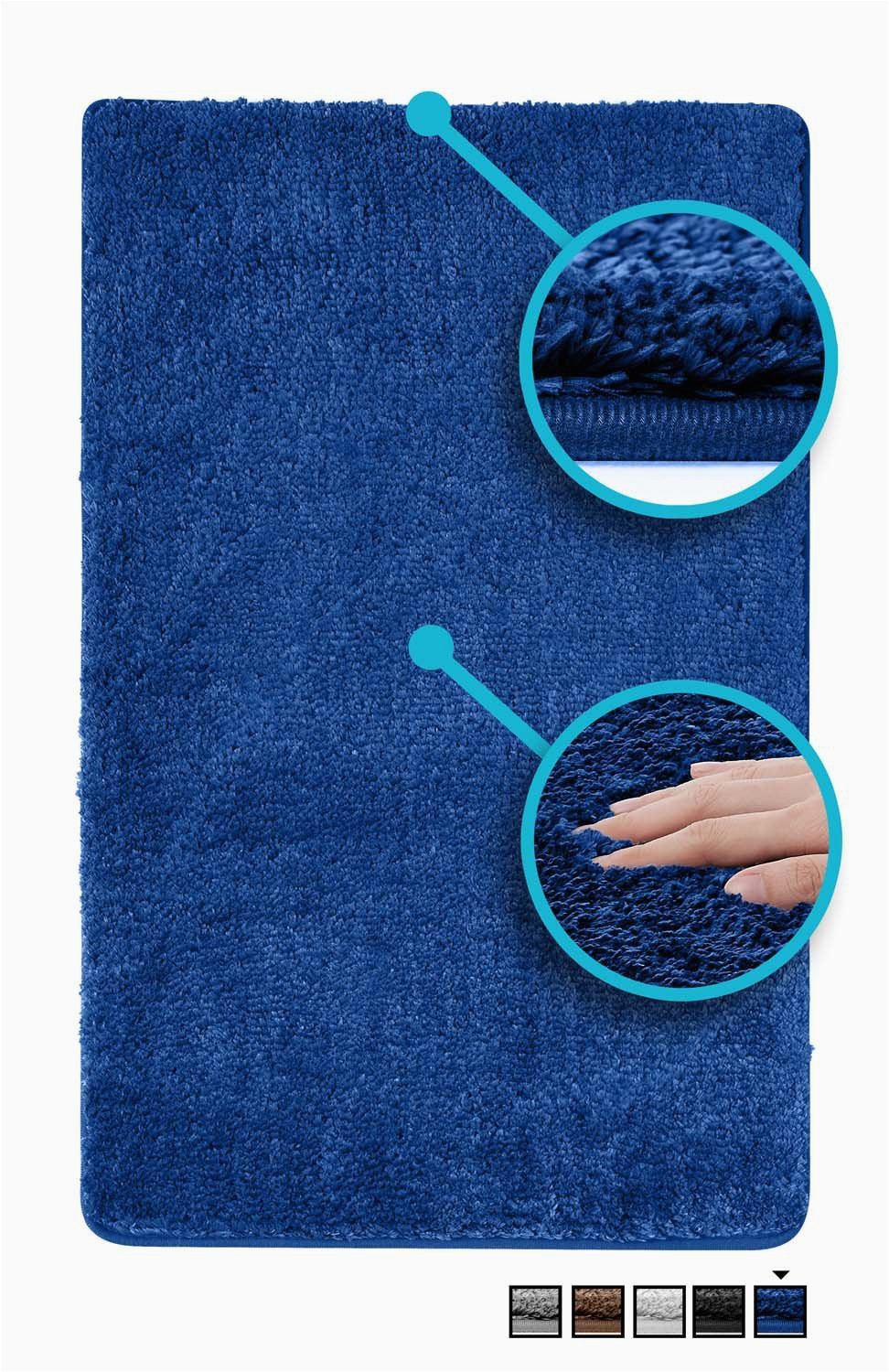 luxe bath mat bath rug non slip backing microfiber microdry bath mat 19 5 x 31 5 in brown