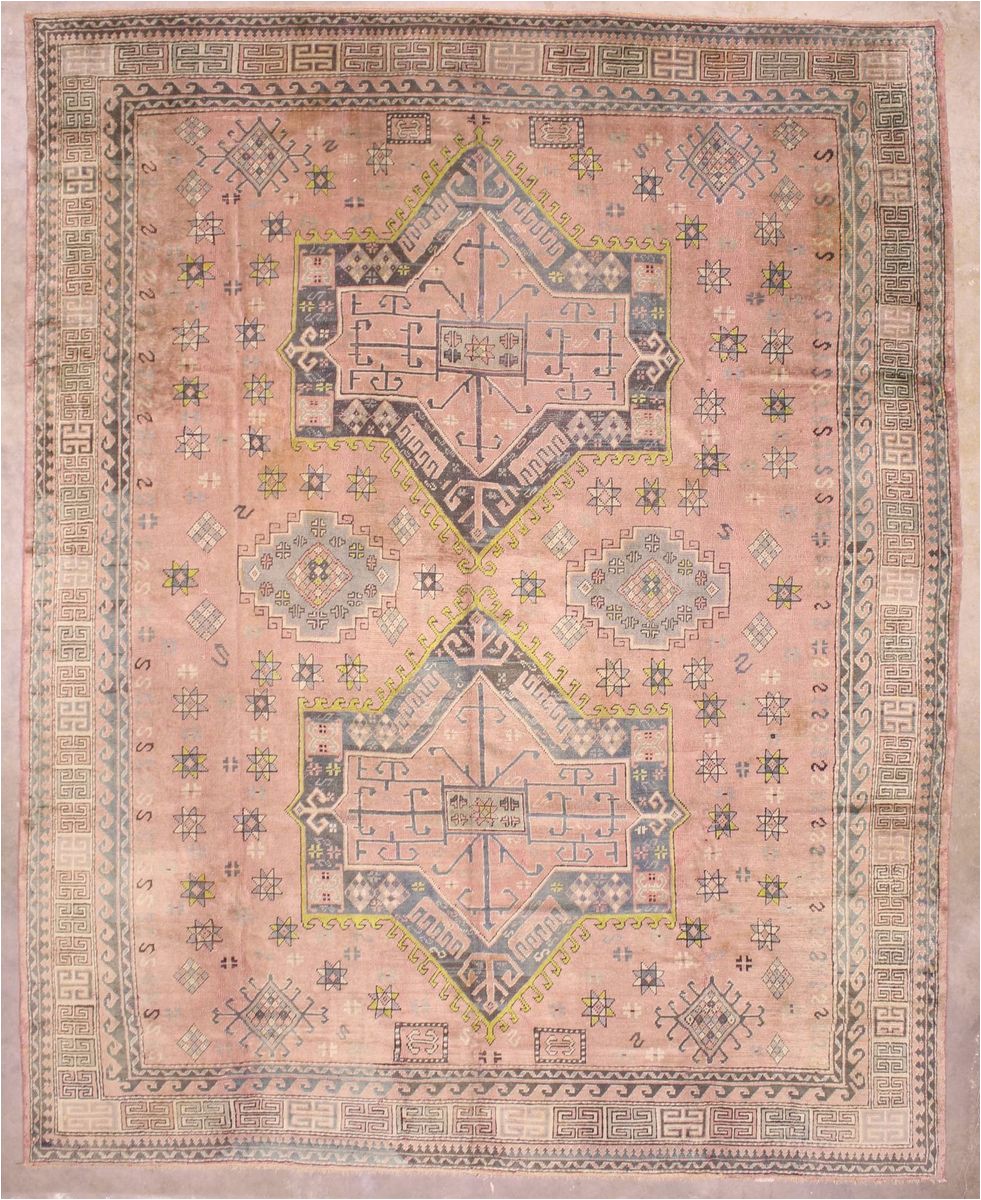 12x15 pink vintage oushak area rug