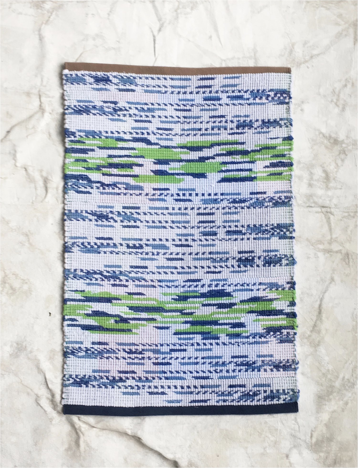 rag rug bath mat green and blue k5w94