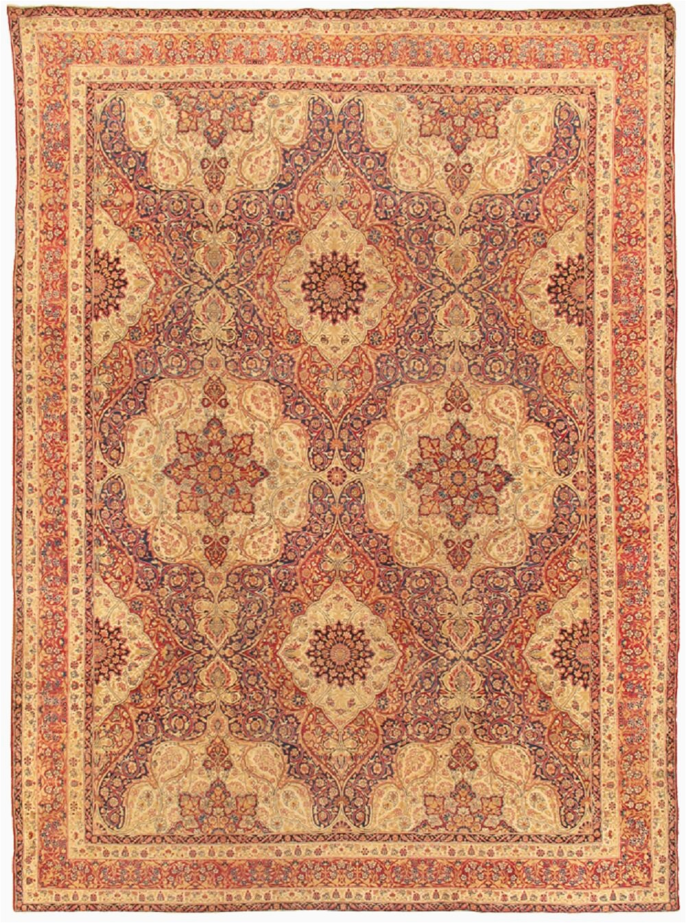 pasargad one of a kind kermanshah hand knotted 107 x 142 wool ivorypurple area rug obwh2179
