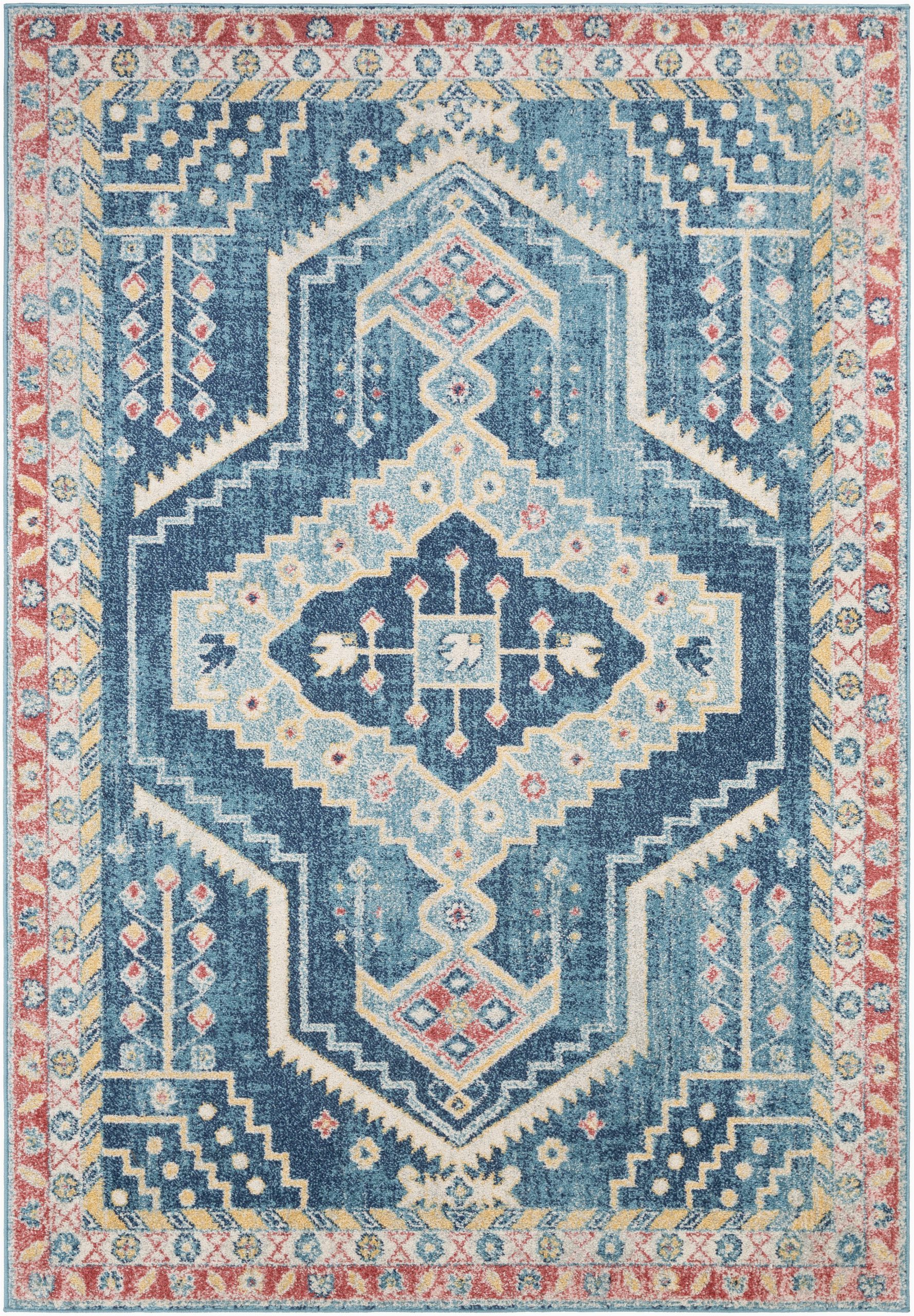 bilaal oriental sky blue area rug