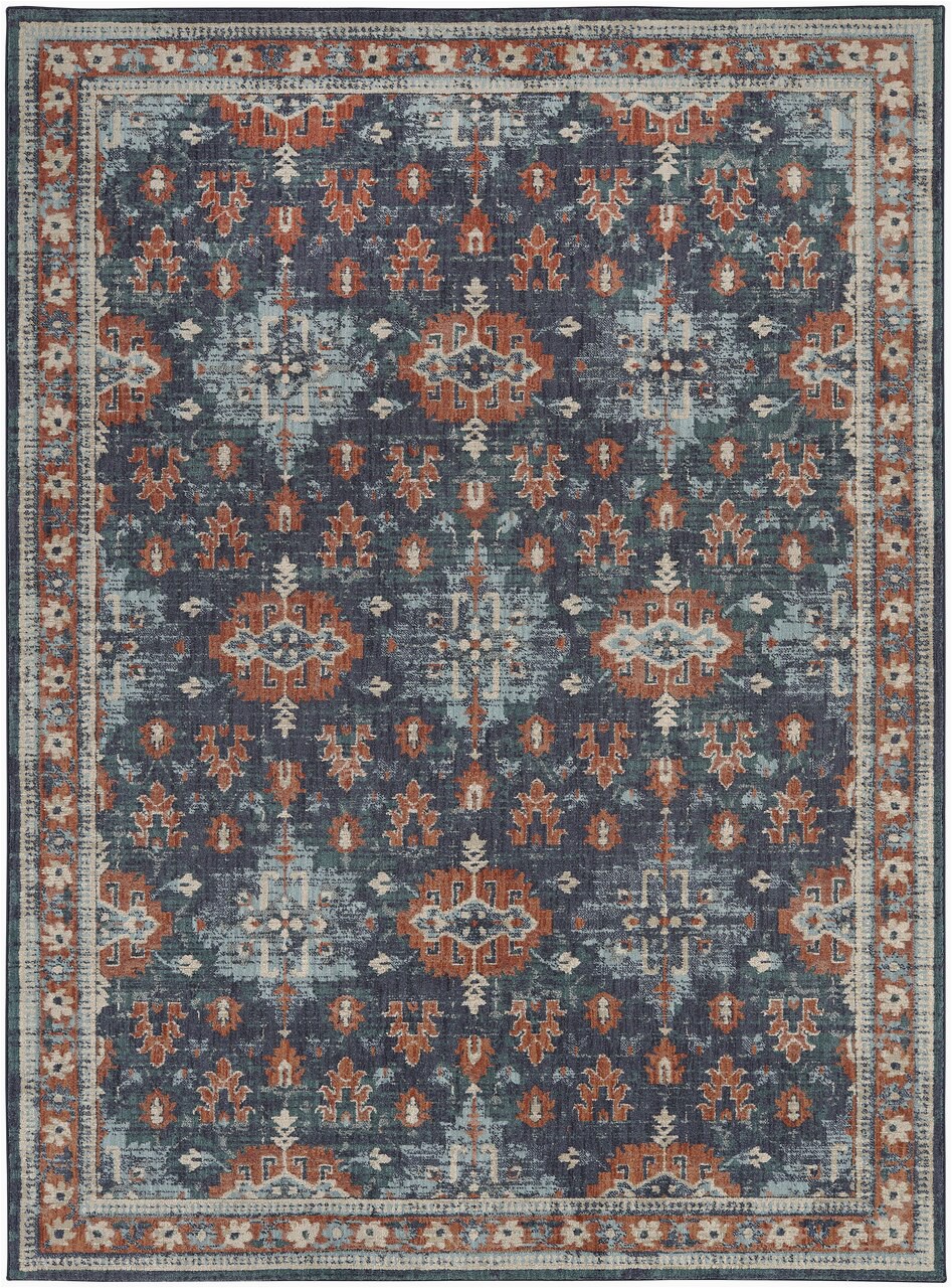 5 3 x 7 10 area rug indigo mallard green persian pattern traditional classic