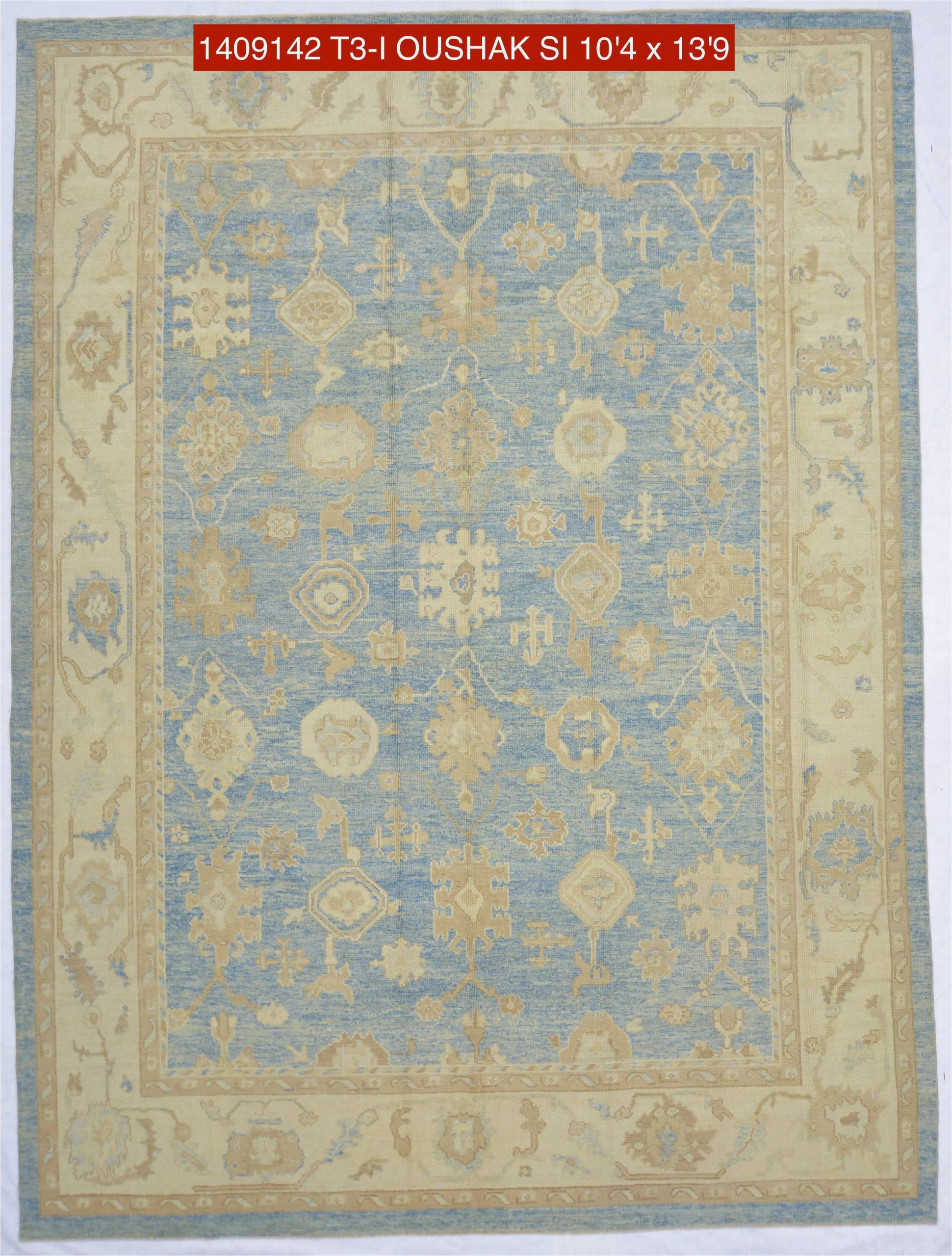 10x14 blue modern oushak area rug 1