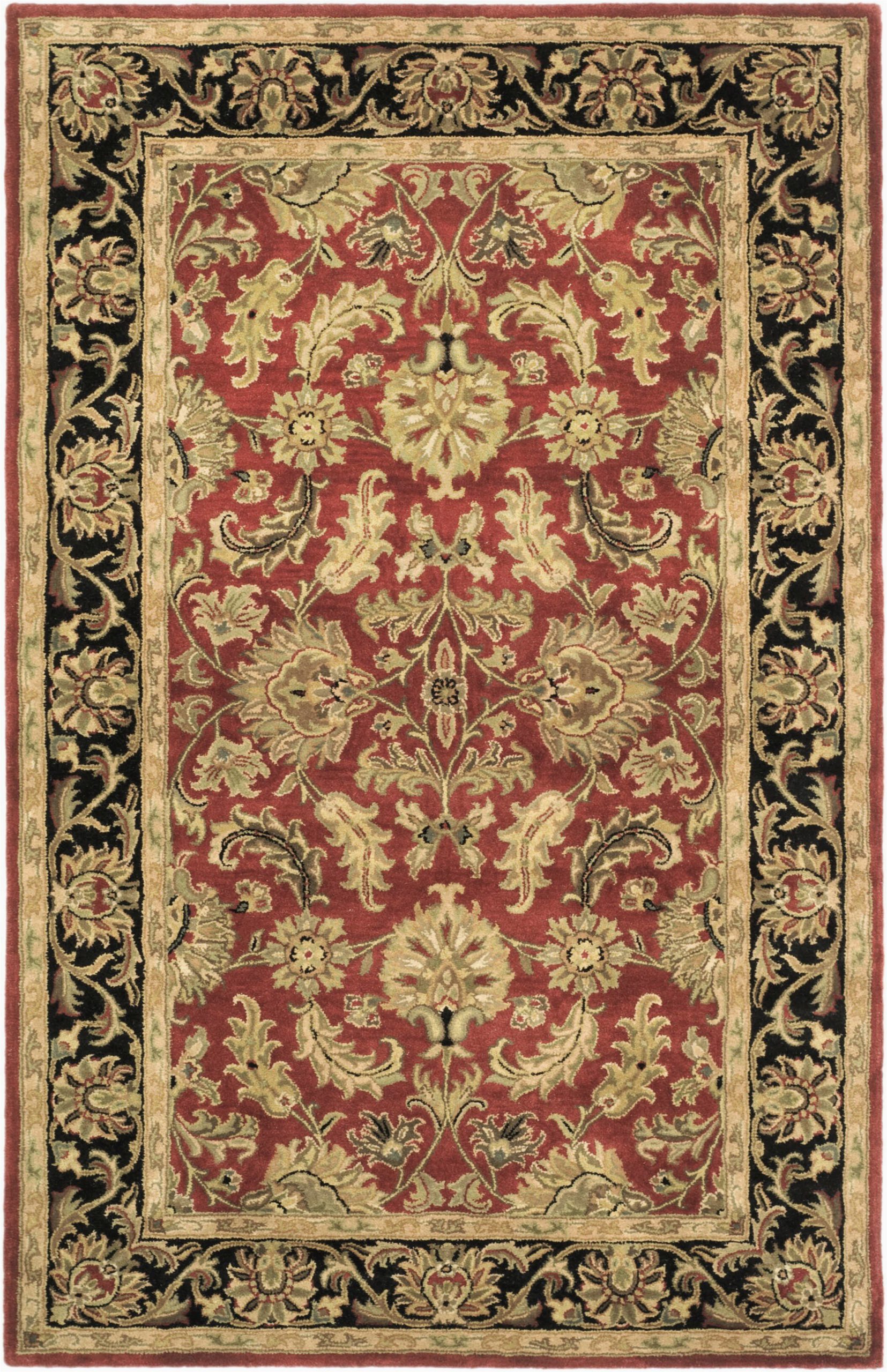 cranmore handmade tufted wool redblack rug