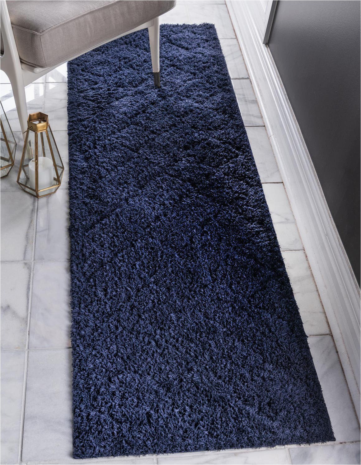 navy blue 6 ft runner lattice shag area rug
