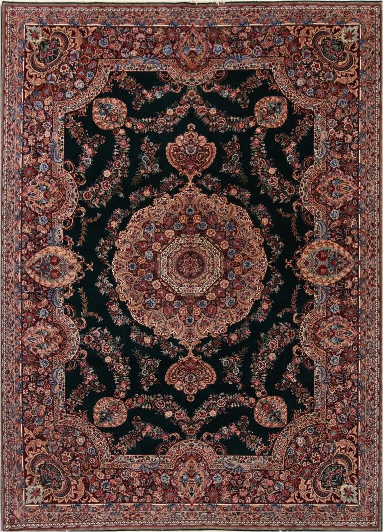 9x12 hand knotted emerald green aubusson chinese oriental area rug