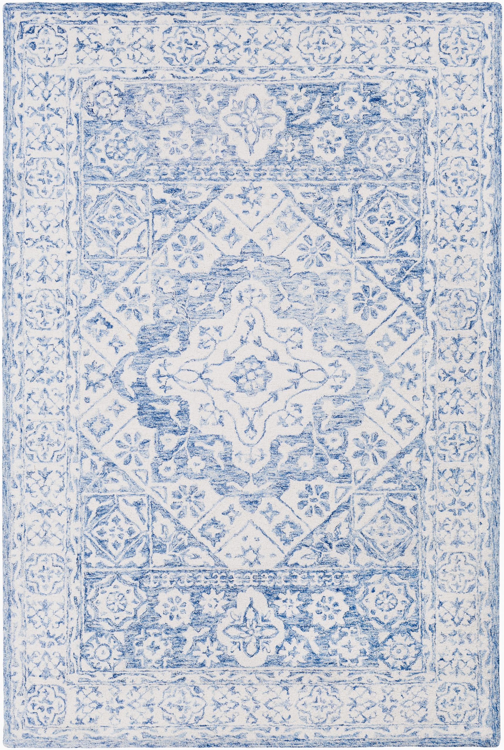 elliot hand hooked wool pale blueivory area rug