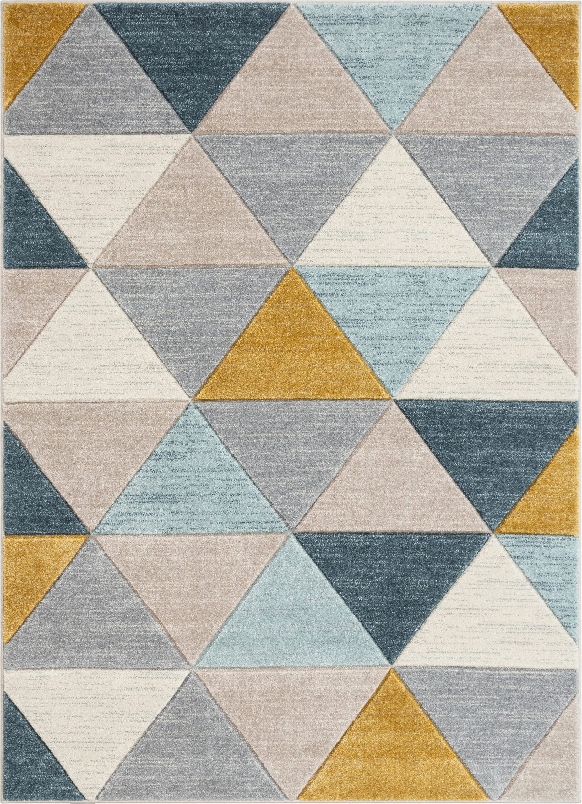 ruby rita mid century modern geometric triangles bluemintivory area rug