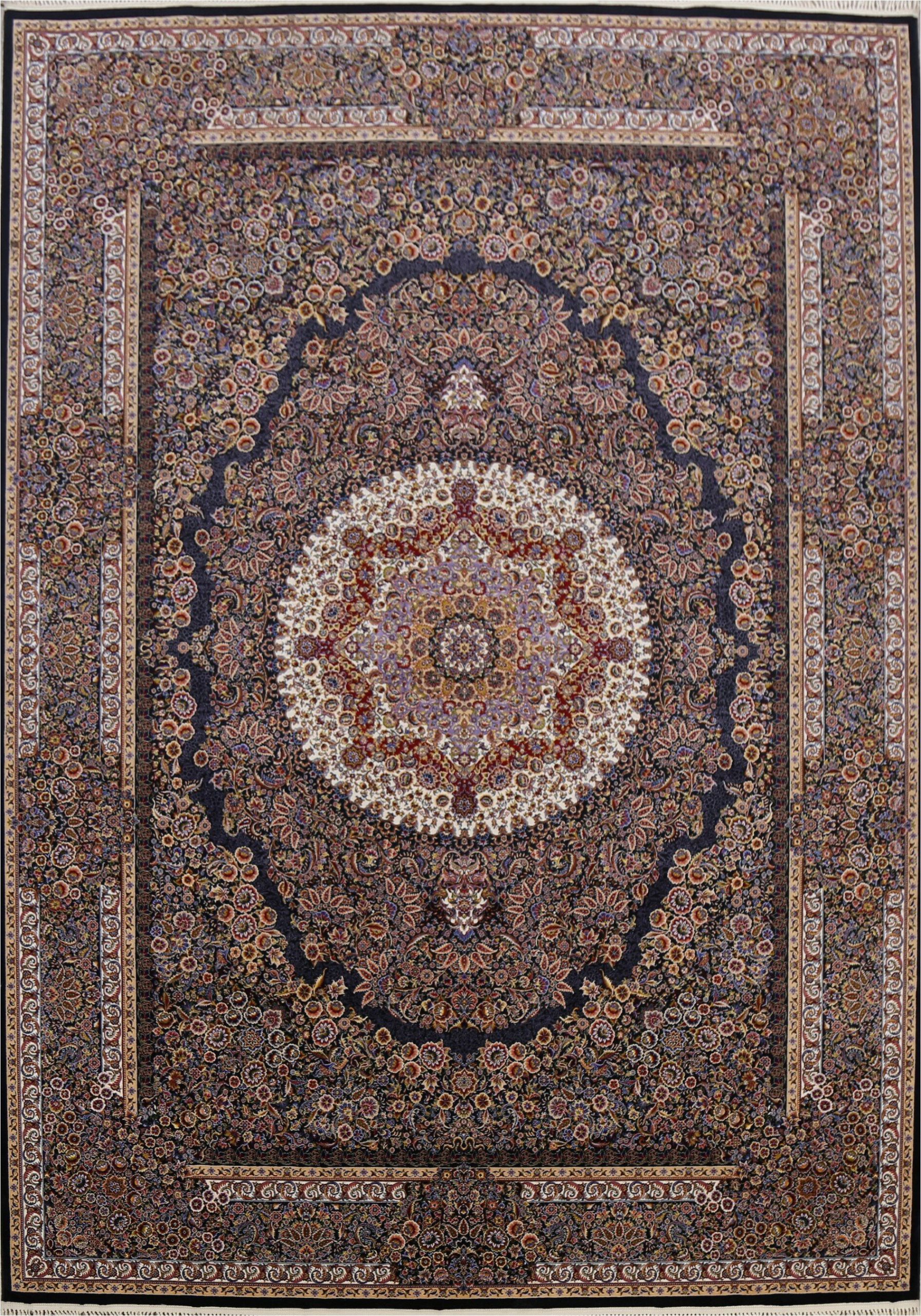 lassen oriental navy bluebrown area rug