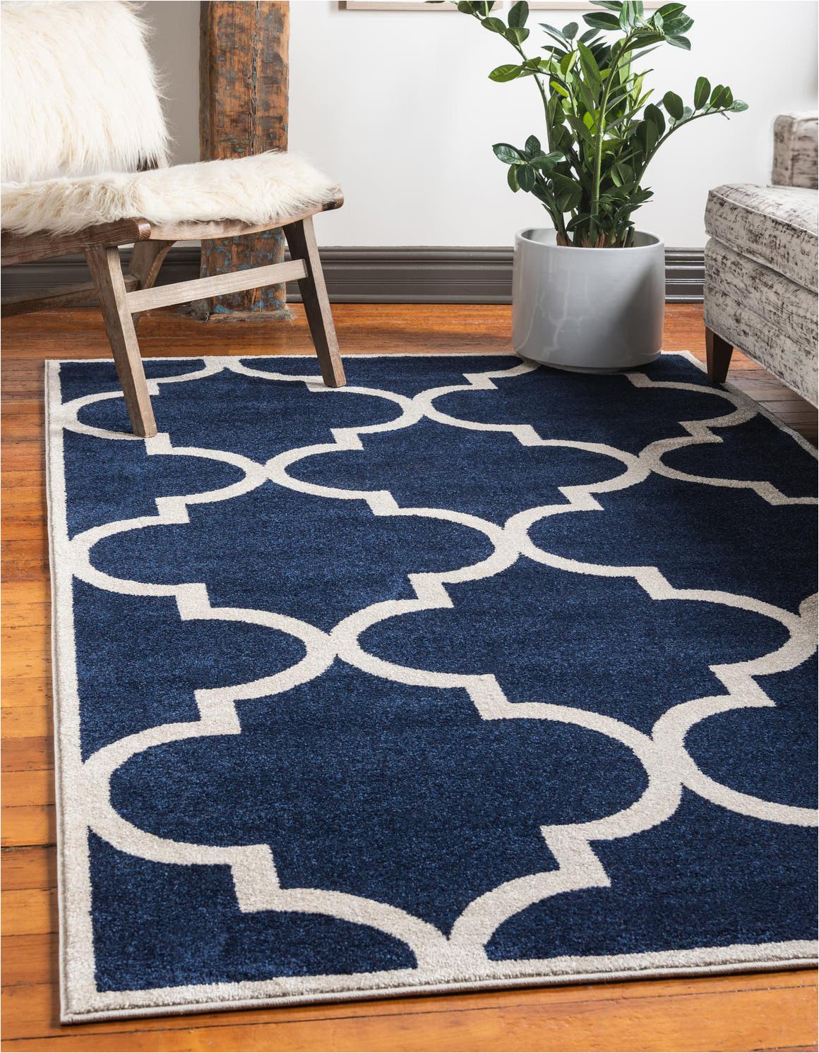 navy blue 7x10 trellis area rug