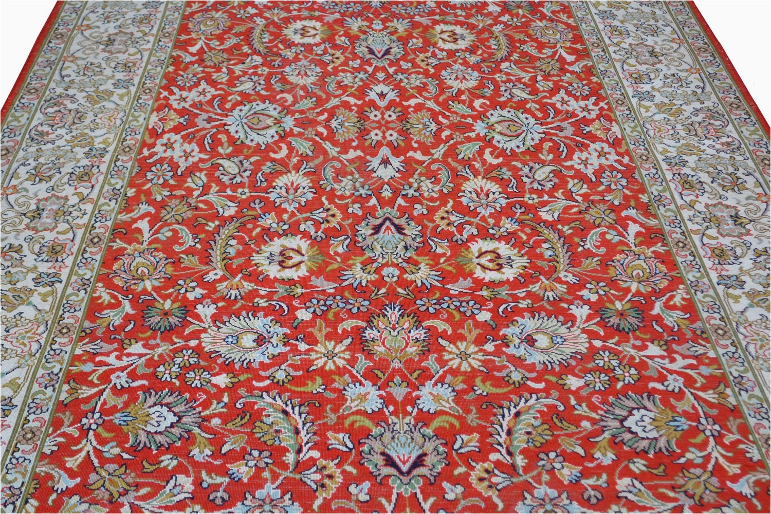 Best Price Large area Rugs Buy Beautiful Red All Over Kashan Silk area Rug at Best