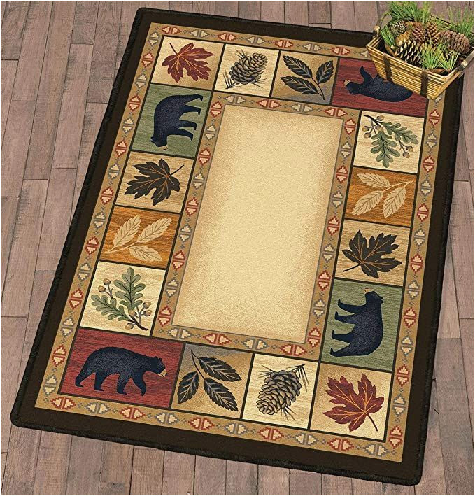 Black forest Decor area Rugs Black forest Decor Leafy Lodge Bears Rug 8 X 11 In 2020