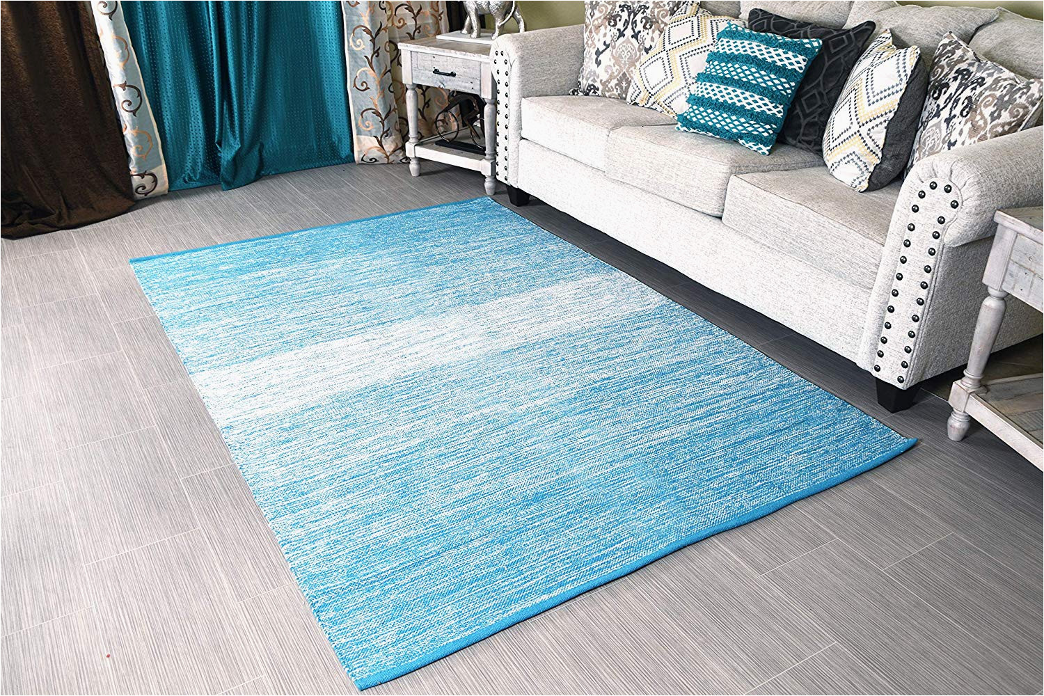 Blue and White area Rugs 5×7 5×7 area Rug Turquoise Blue White for Living Room