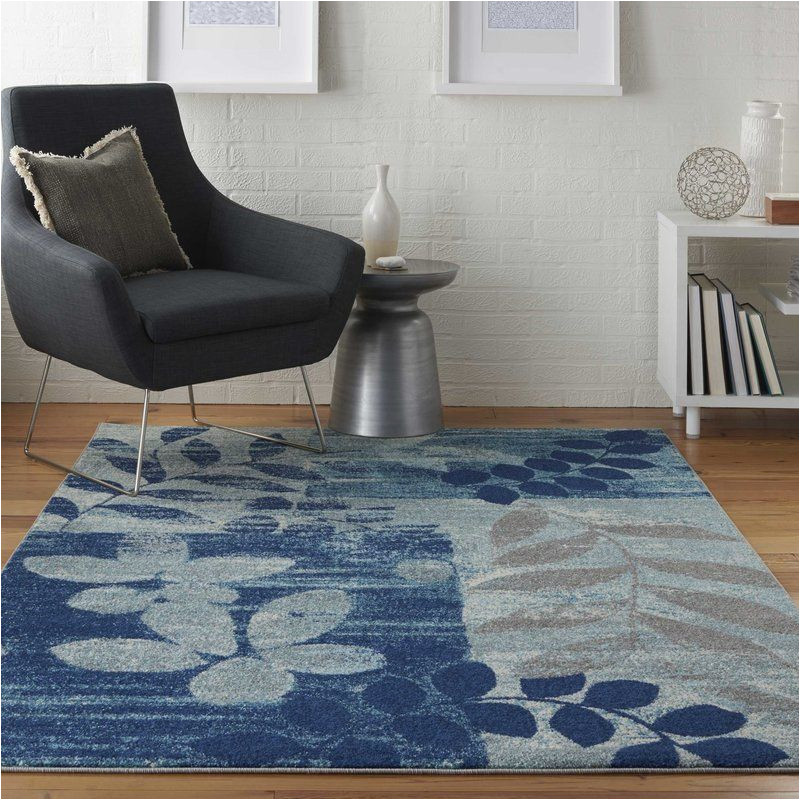 Blue area Rugs for Sale Monte Contemporary Botanical Blue area Rug Blue area