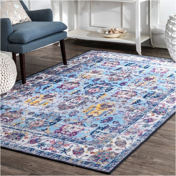 Blue area Rugs for Sale Shop Nuloom Light Blue Traditional Fading Bloom area Rug