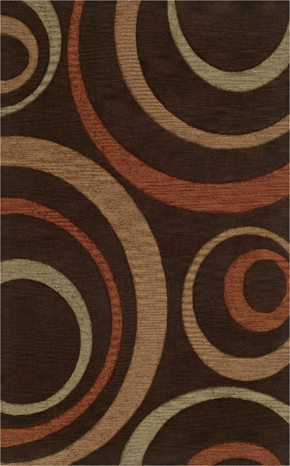 Chelsi Rings Circles area Rug Brown Transitional Loops Curls area Rug Circles Tr11 Ebay