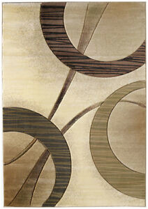 Chelsi Rings Circles area Rug Circles Cream Contemporary 2×8 area Rug Rings Runner