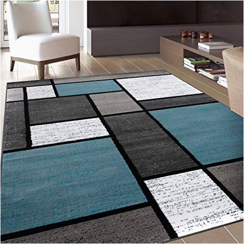 Contemporary Modern Boxes Blue Grey area Rug Contemporary Modern Boxes area Rug 5 3 X 7 3 Blue Gray