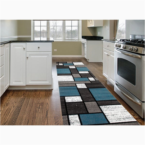 Contemporary Modern Boxes Blue Grey area Rug Shop Blue Gray Polypropylene Contemporary Modern Boxes