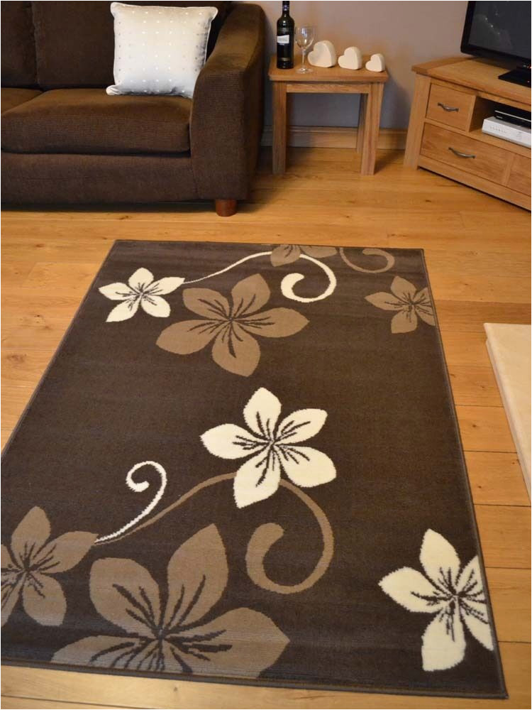 Large Dark Brown area Rugs Light Dark Brown Flower Small Extra Large soft Floor area