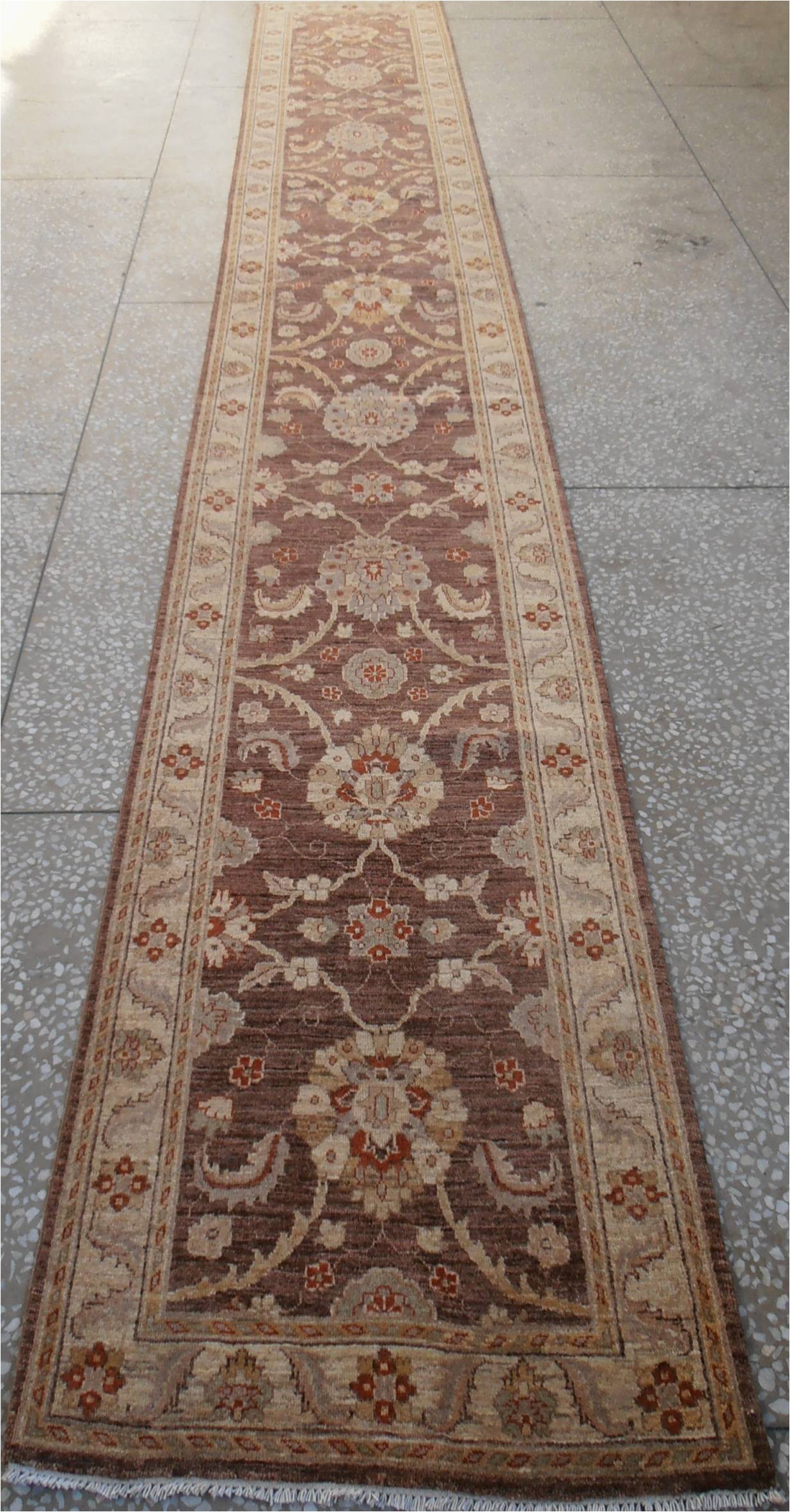 20 by 20 area Rug Chobi Brown Runner Hand Knotted 2 9" X 19 4" area Rug 700