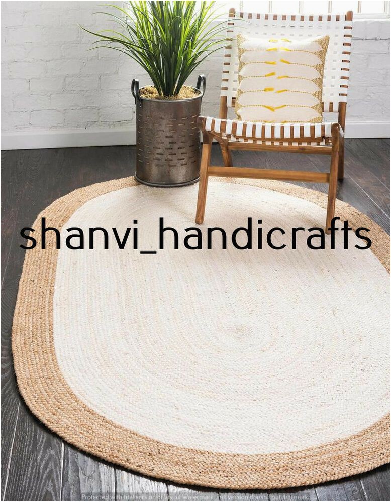36 X 48 area Rug Details About Braided Natural Hand Woven Jute Rug Oval Home