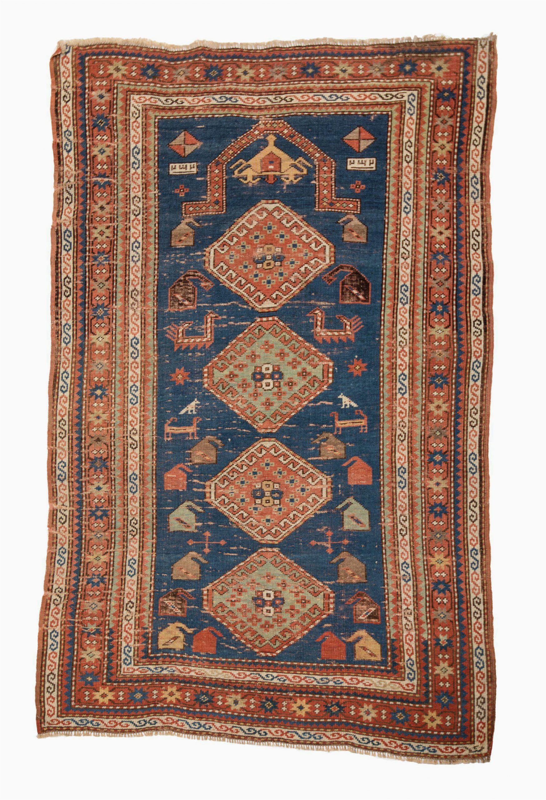 3ft X 4ft area Rug Caucasian Persian Antique Carpet