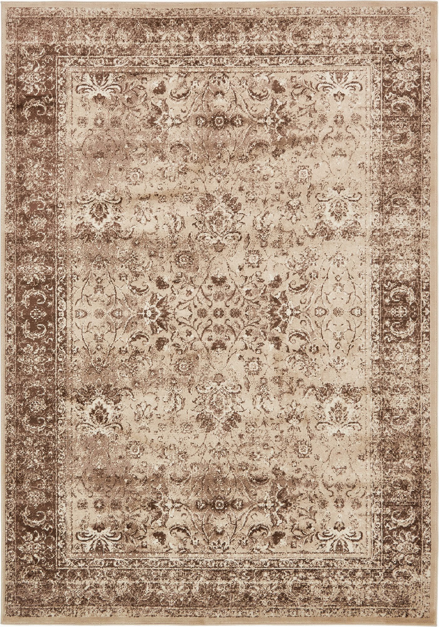 4620 Distressed Cream area Rug Unique Loom Imperial Collection Modern Traditional Vintage Distressed Cream area Rug 7 0 X 10 0