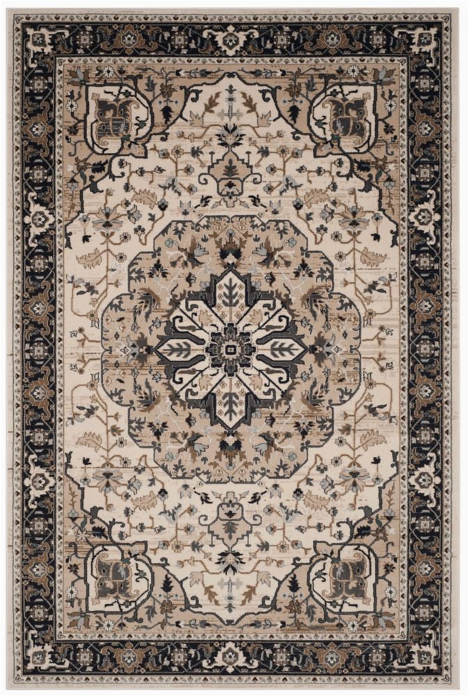 5ft by 7ft area Rug Lyndhurst Aiden Cream Navy 5 Ft 3 Inch X 7 Ft 6 Inch