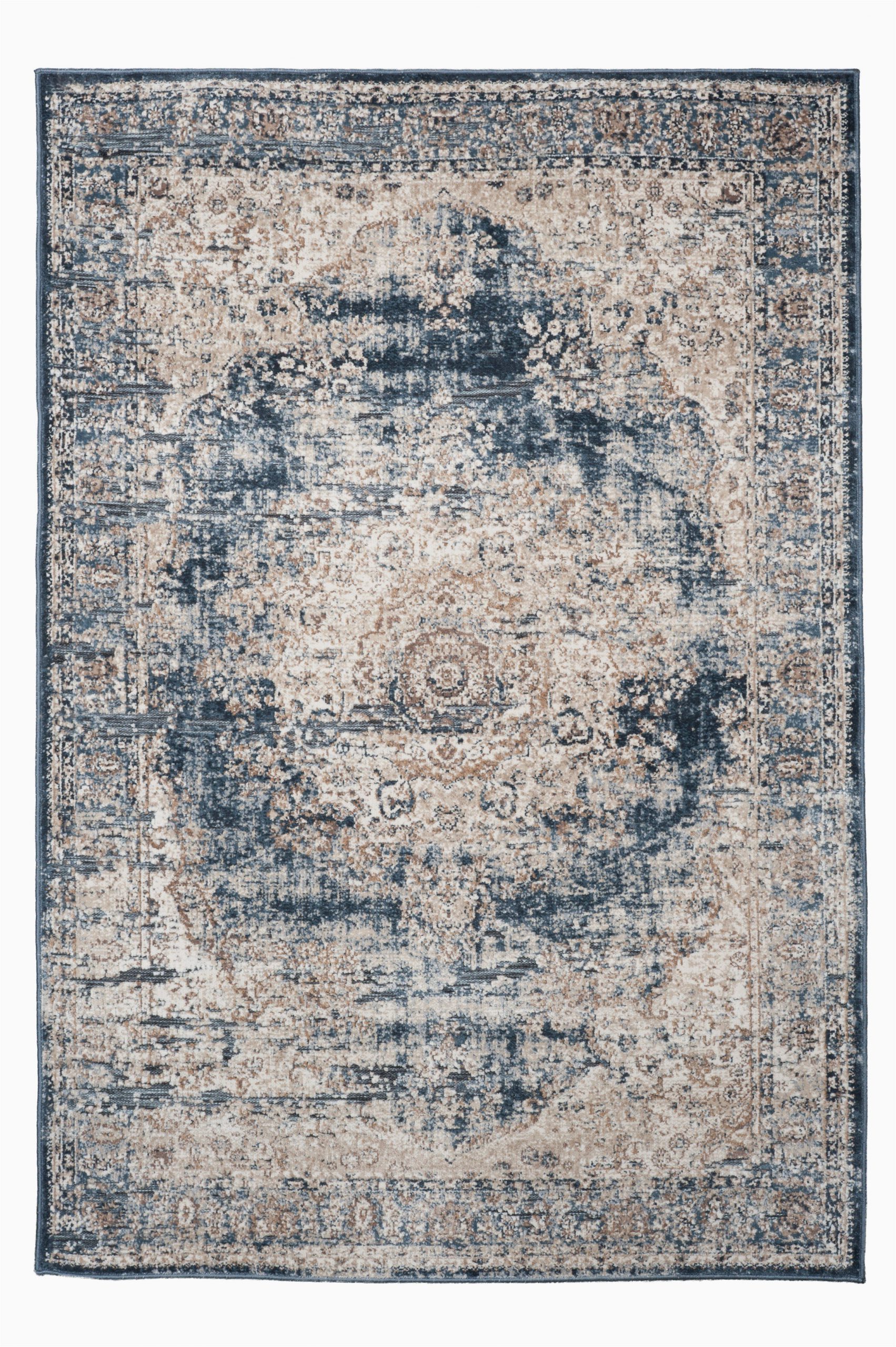 5×7 Latex Backed area Rugs Heritage Provence Blue area Rug