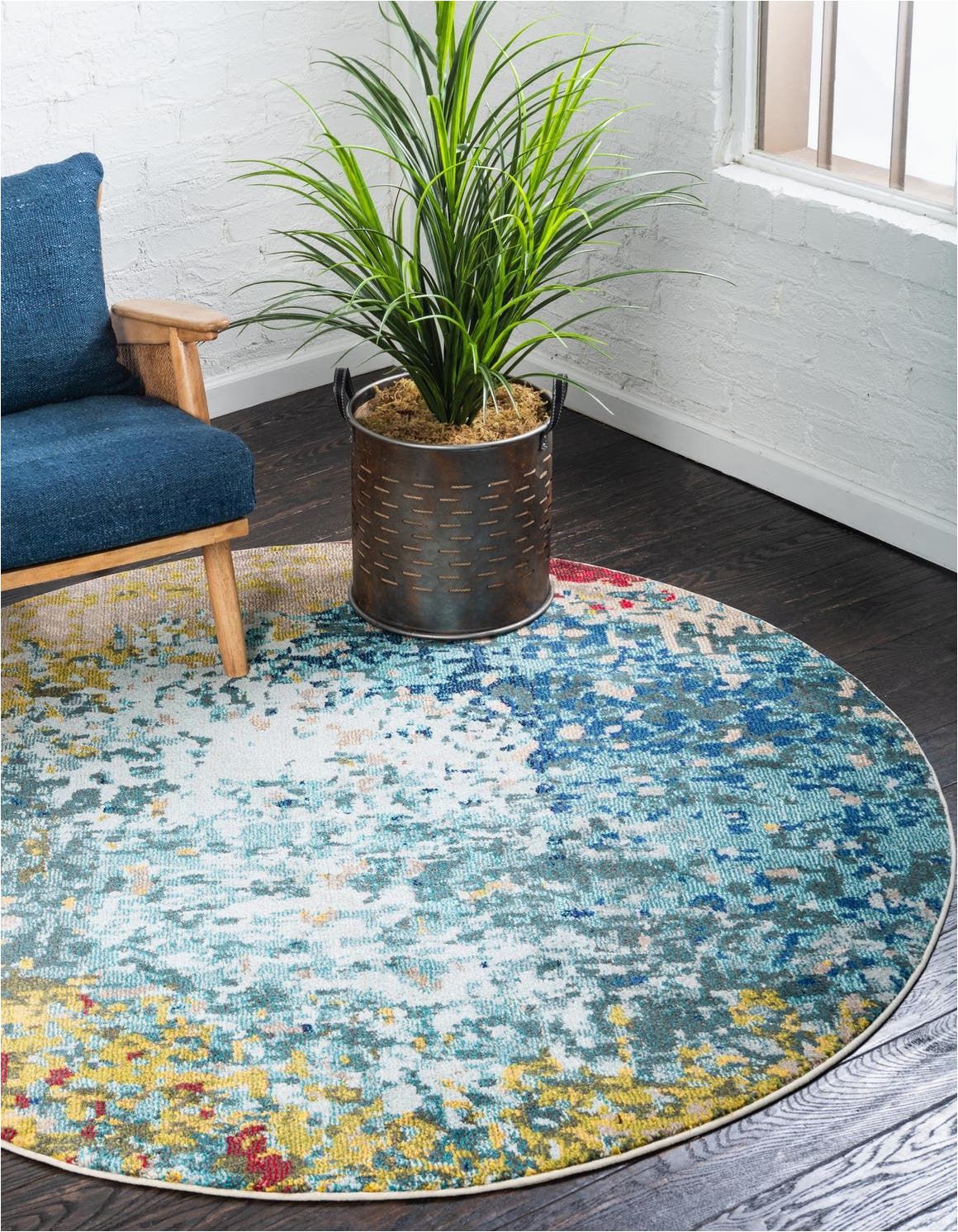 8 Ft Round Rug Blue Hyacinth Blue 6 Ft Round area Rug In 2020