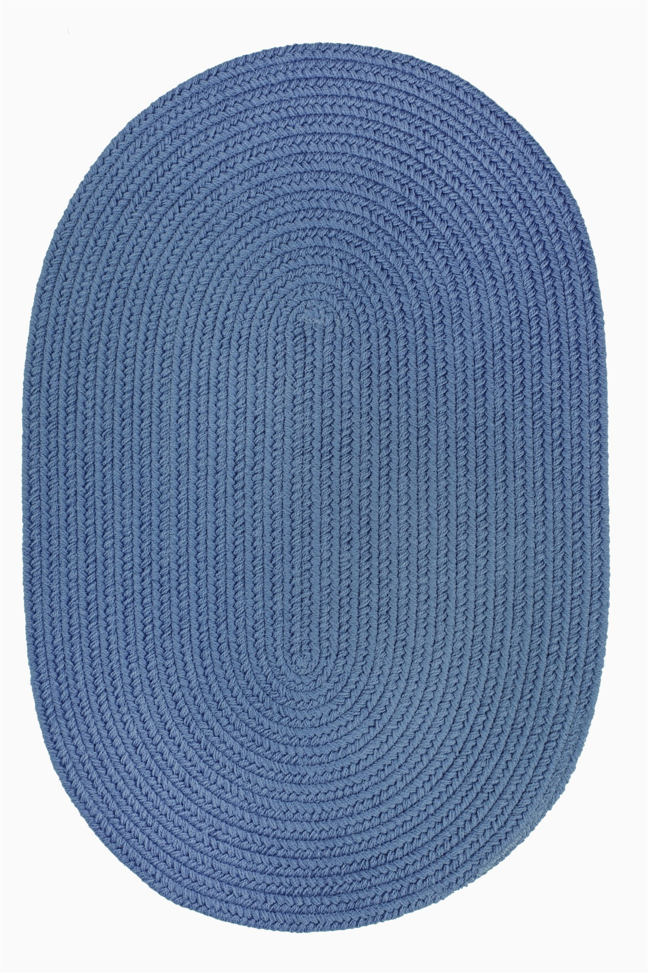 8 Ft Round Rug Blue Indoor Outdoor solid Blue area Rug Braided Textured Design 8ft X 8ft Round Reversible Carpet