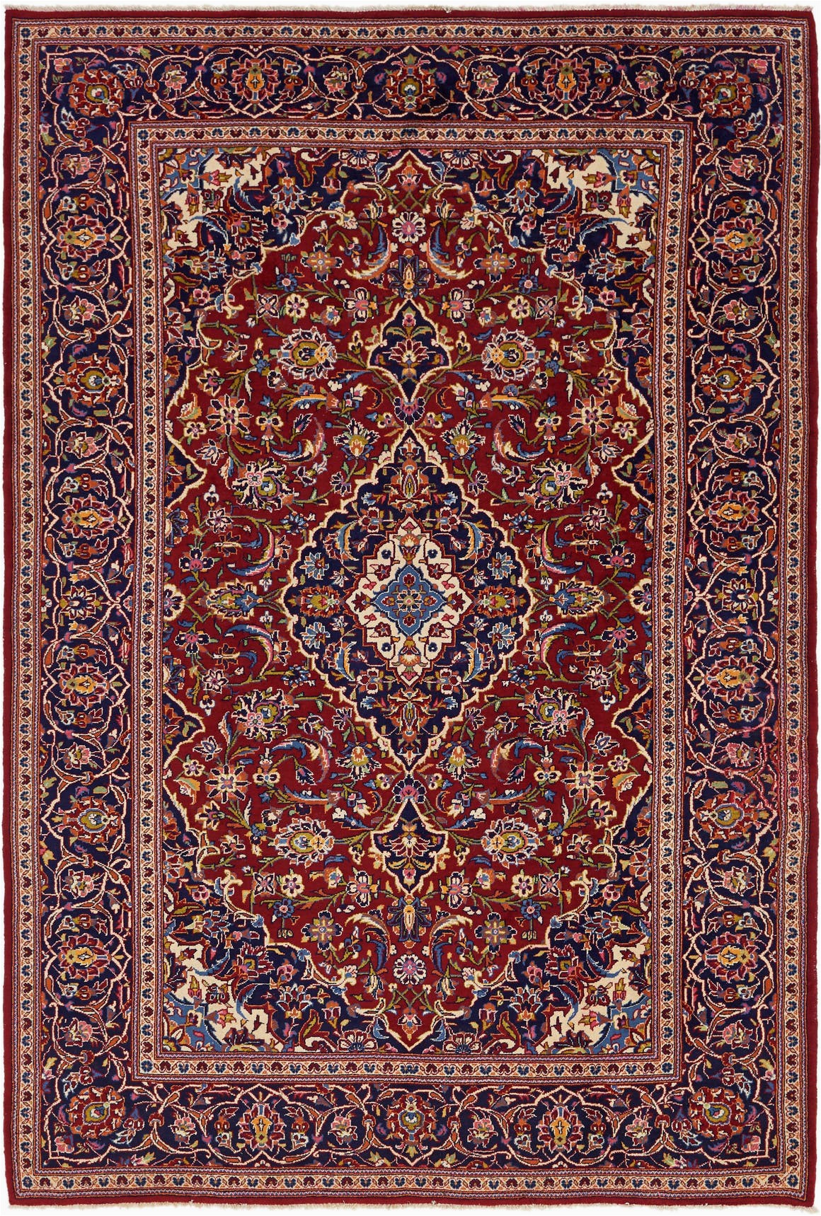 8 X 12 Blue Rug Red 8 X 12 Kashan Persian Rug
