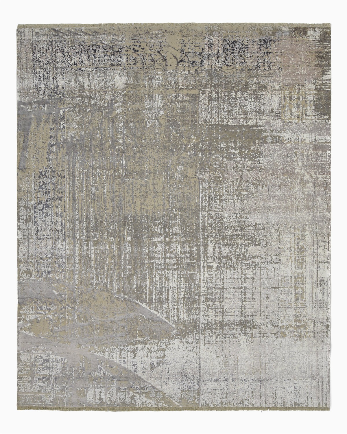 8×10 Off White area Rug E Of A Kind Hand Knotted New Age Modern Gray F White 8 X 10 Wool area Rug