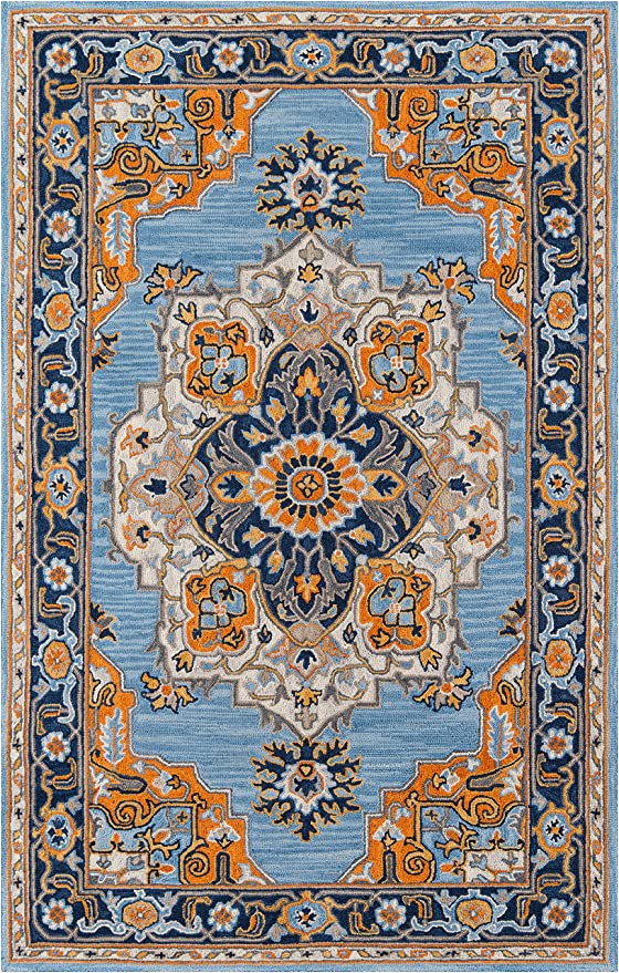 Amazon 3 by 5 area Rugs Momeni Ibiza Wool area Rug 3 X 5 Blue