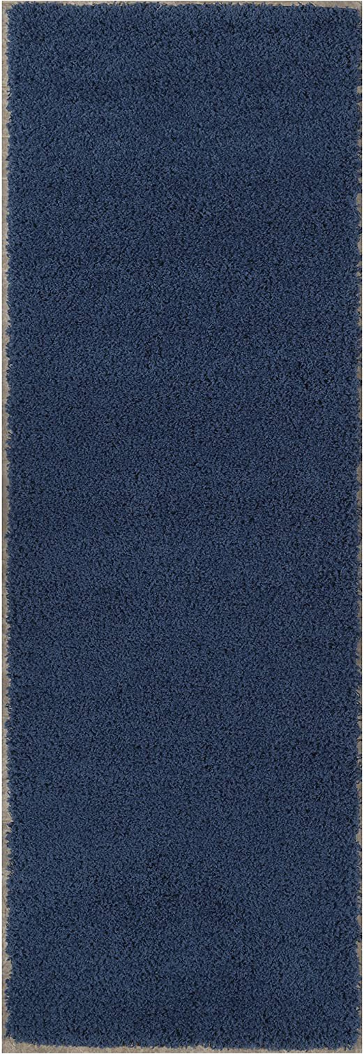 Amazon Navy Blue Rug Sweethome Stores Cozy Collection Plush Luxurious solid Navy solid Design 2 7" X 7 6" Shag Runner Rug Kitchen & Hallway Rug