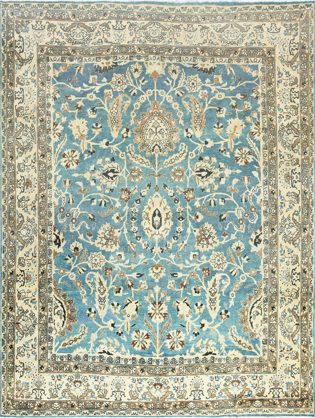 Antique Blue oriental Rug Light Blue Antique Persian Khorassan Rug by Nazmiyal