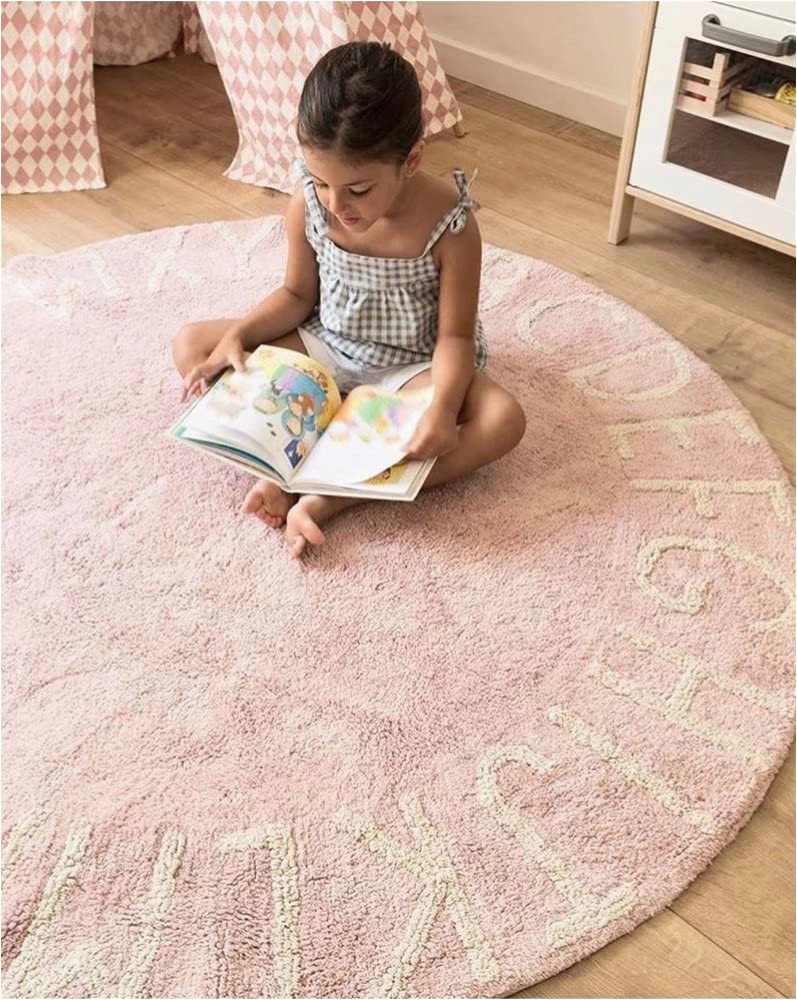 Area Rug for toddler Girl Abc Nursery Rugs Round Kids Rug Circle Alphabet Rug Kids