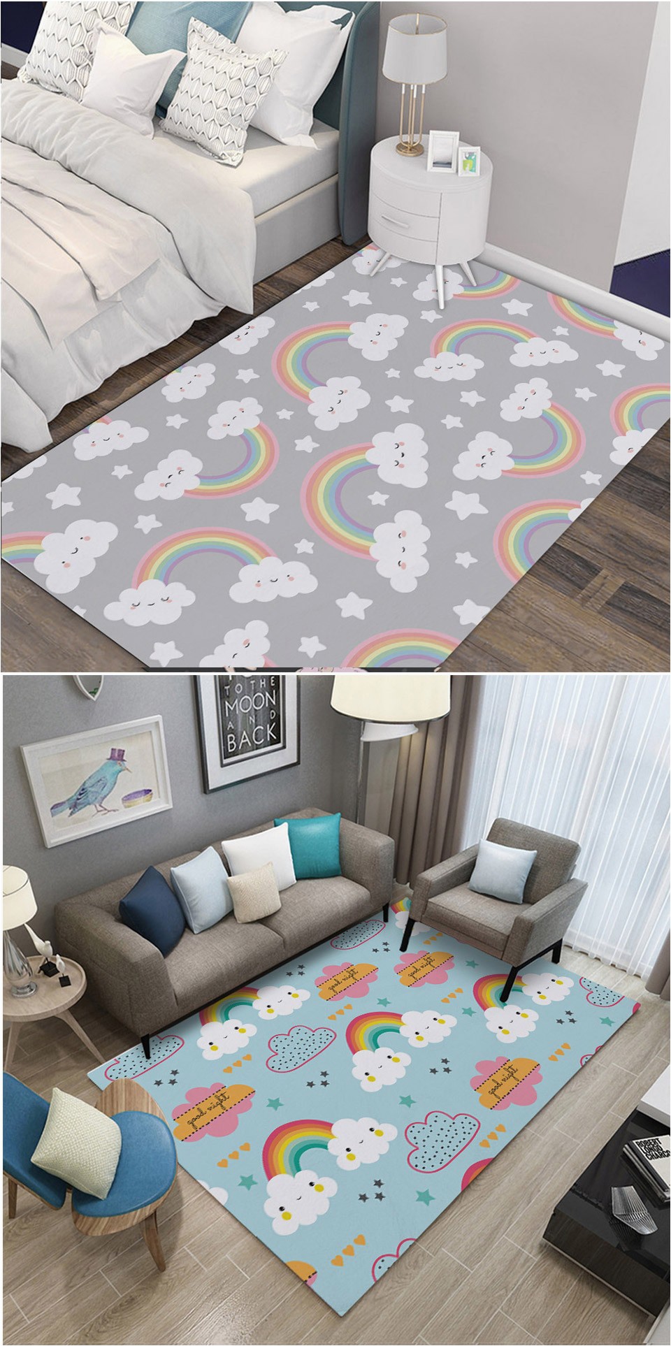 Area Rug On Carpet Slipping Us $23 39 Off Miracille Dream Clouds Floor Living Room Carpet Home Decoration Rugs for Child Non Slip area Rug Mat Stable Muti Place Carpet