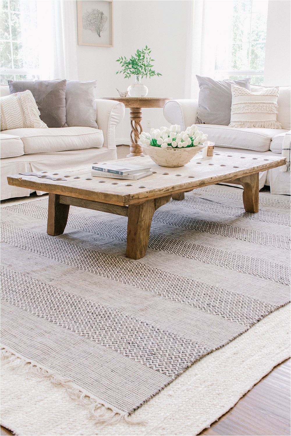 Area Rug Under Coffee Table Design Trend Layered Rugs — Farmhouse Living