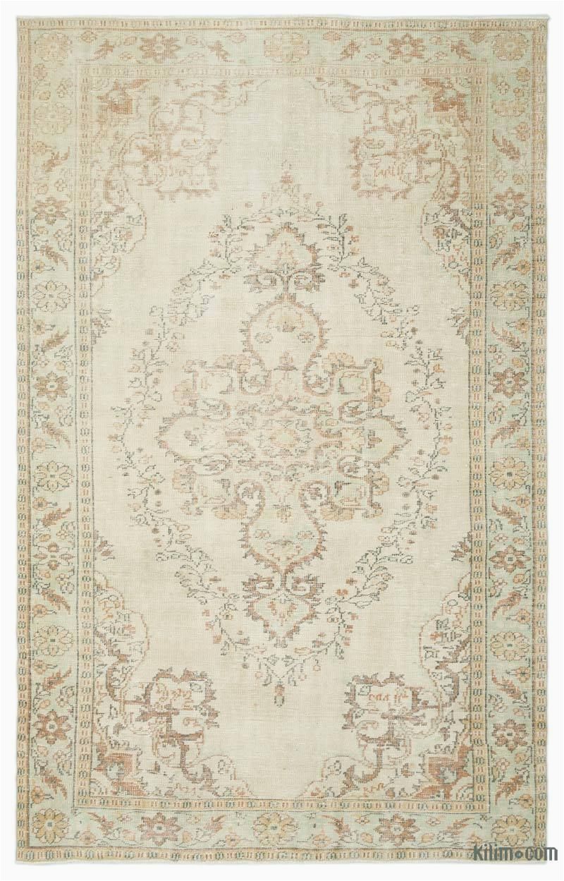 Area Rugs 30 X 45 Beige Over Dyed Turkish Vintage Rug 6 5" X 10 2" 77 In
