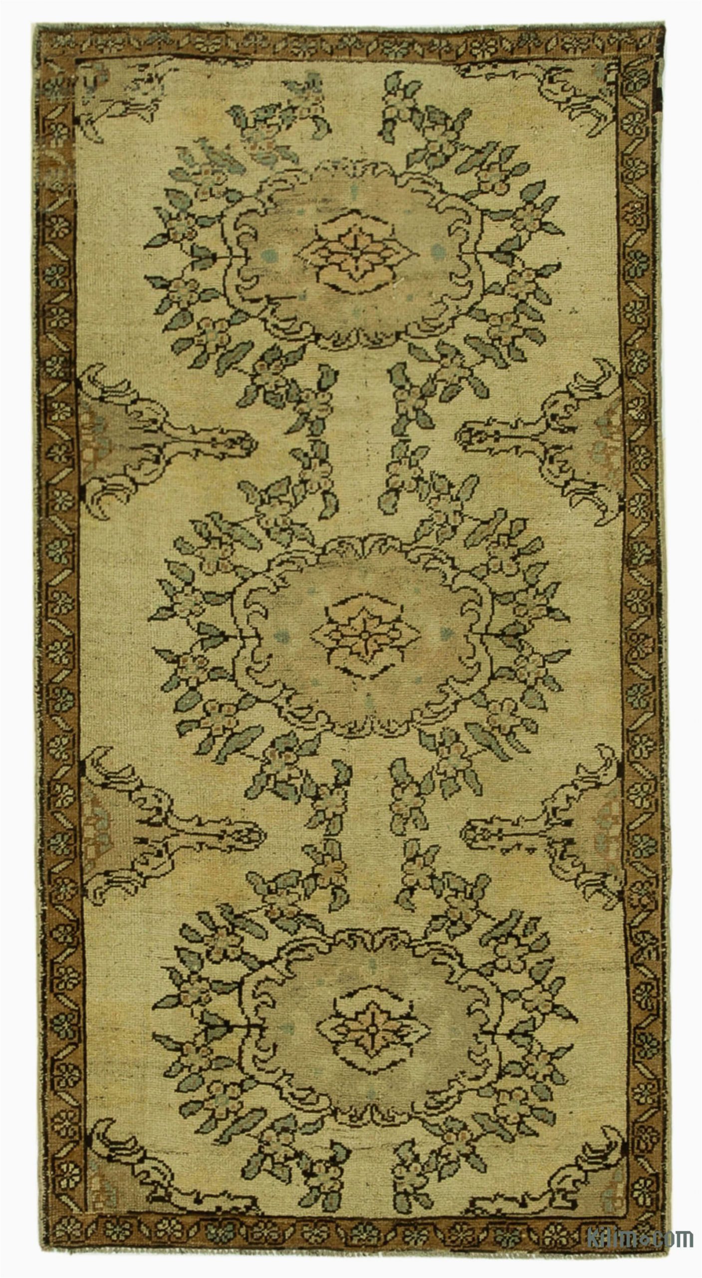 Area Rugs Beige and Brown Beige Brown All Wool Hand Knotted Vintage area Rug 3 4" X 6 6" 40 In X 78 In