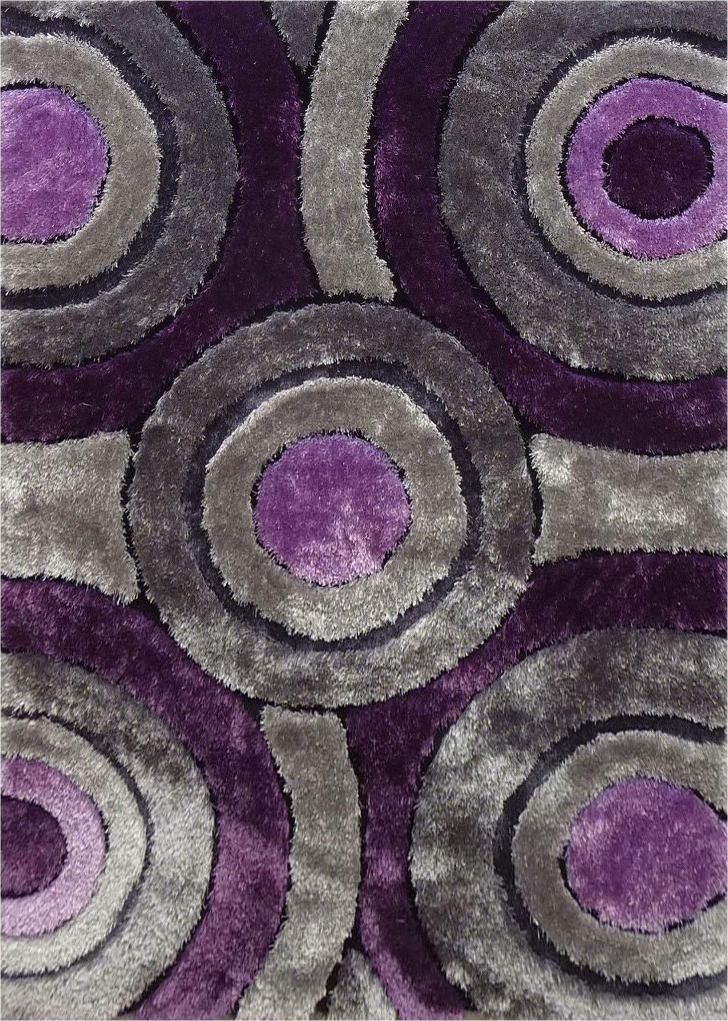 Area Rugs Purple and Gray 2 Piece Set