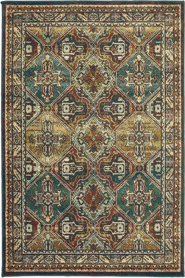 Area Rugs Teal and Brown oriental Weavers Dawson 8527a area Rugs